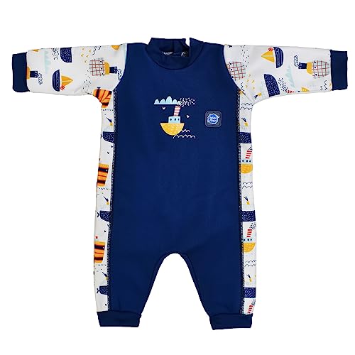 Splash About Baby-Jungen Warm Erwärmen Wetsuit One Piece Swimsuit, Tug Boats, 0-3 Monate von Splash About