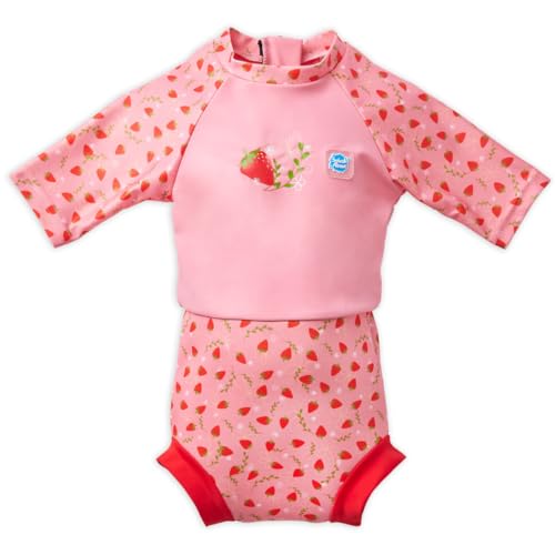 Splash About Unisex Baby Happy Nappy Sunsuit Sonnenanzug, Strawberry Field, 12-24 Monate von Splash About
