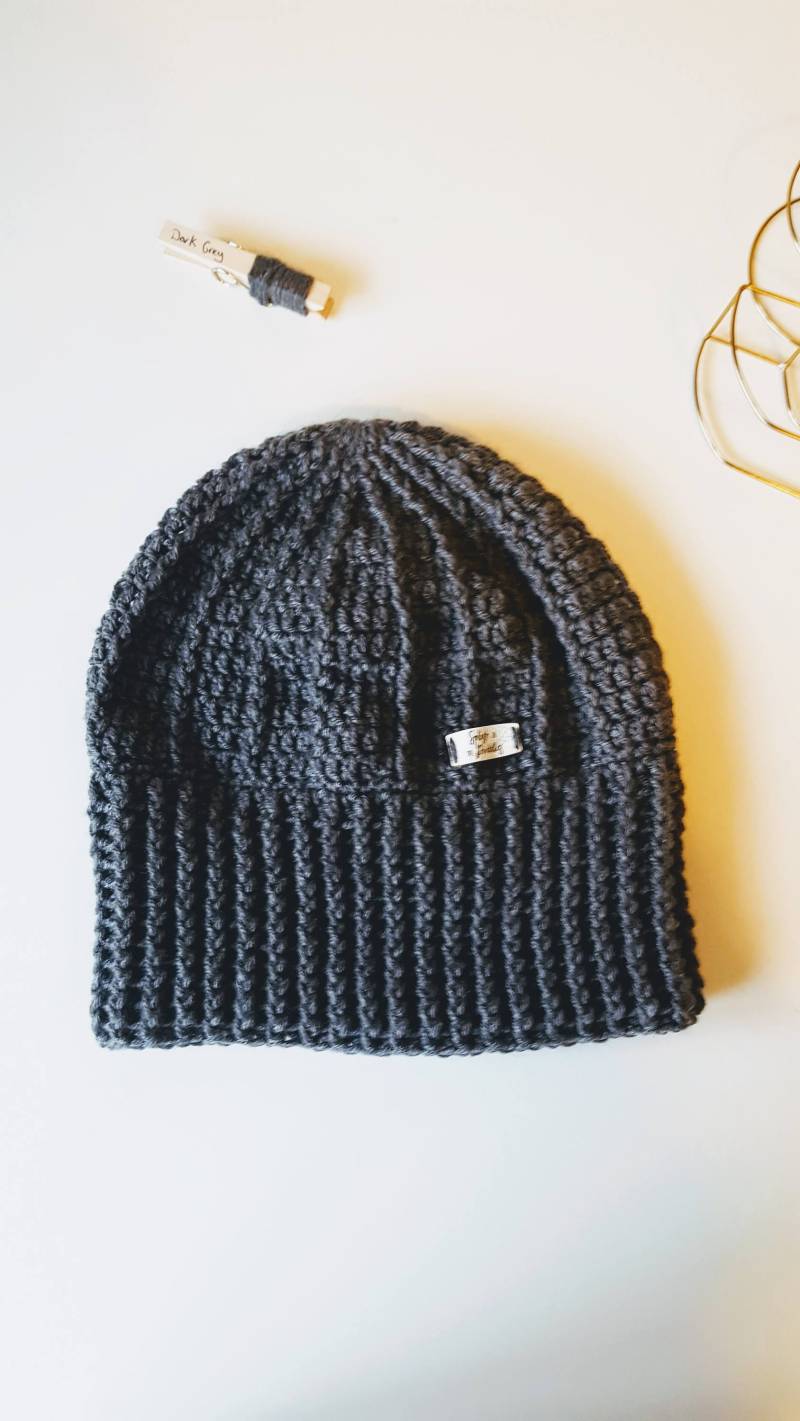 Herren Strickmütze Gerippte Wintermütze von SplashInThePuddles