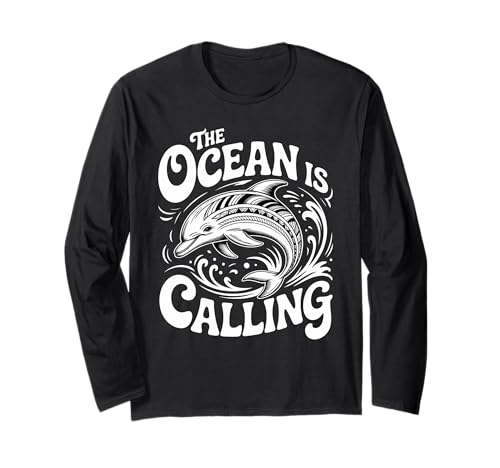 Niedliches Delfin-Ozean-Tier-Design für Kinder und Erwachsene Langarmshirt von Splashing Sea Creatures Merchandise for Ocean