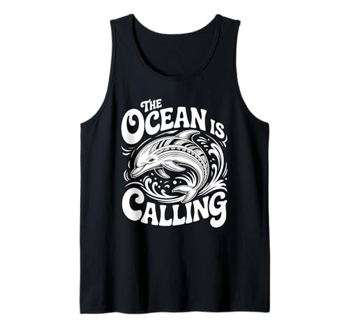 Niedliches Delfin-Ozean-Tier-Design für Kinder und Erwachsene Tank Top von Splashing Sea Creatures Merchandise for Ocean