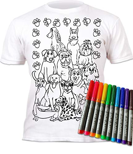 Splat Planet Hund Haustier T-Shirt Magisches Färbe-t-Shirt Mit 10 Ungiftigen, Waschbaren Zauberstiften – Färben Sie Ihr T-Shirt, Färben Und Waschen Sie Es Weg Und Wieder EIN (12-13 Years) von Splat Planet