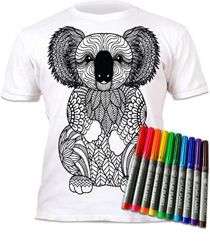 Splat Planet Kinderbekleidung Koala with 6 Non-Toxic Washable Magic Pens-Colour-in and Wash Out (12-13 Years) T-Shirt, Jahre von Splat Planet