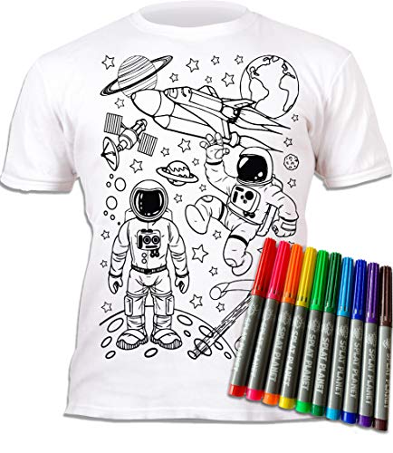 Splat Planet Weltraum Astronaut Und Rakete T-Shirt Malvorlagen Mit 10 Ungiftigen, Waschbaren Zauberstiften – Färben Sie Ihr Eigenes T-Shirt, Färben Und Auswaschen Und Erneut Färben (9-11 Years) von Splat Planet