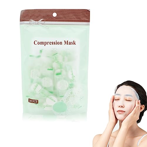 Spldsun 50 Stück Komprimierte Gesichtsmaske, Gesichtsmaske Papier, DIY Komprimierte Gesicht Masken Reiner Baumwolle, Hautpflege Compress Gesichtsmaske, zur Gesichtspflege von Spldsun