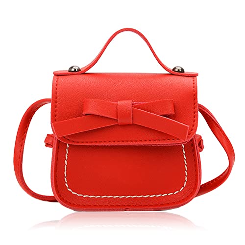 Spldsun Katze CrossBody Messenger Bag, Kinder Mini Münztasche Geldbörse, Kinderhandtasche mit Krawatte, für Kinder von 1-3 Jahren (Rot) von Spldsun