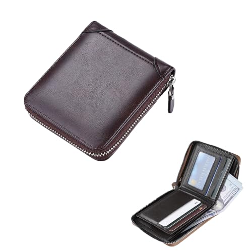 Spldsun MäNner Klein mit ReißVerschluss，Geldbörse Herren Slim Wallet，GeldböRse Herren Viele KartenfäCher, Business-Stil, Geeignet für Den Weg Zur Arbeit (Farbe Dunkelgrau) von Spldsun