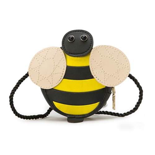 Spldsun Mini Umhängetasche, Süße Cartoon-Umhängetasche, PU-Schultertasche für Mädchen, Geeignet für Mädchen zum Aufbewahren kleiner Gegenstände（Biene） von Spldsun