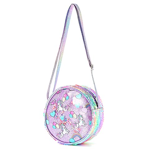 Spldsun Einhorn Handtasche Mädchen, Rosa Brustbeutel Kinder Mädchen, Verstellbarem Gurt Geldbeutel Kinder Kinderrucksack Mädchen, Wird verwendet, um Kleingeld und Kleine Gegenstände Aufzubewahren von Spldsun