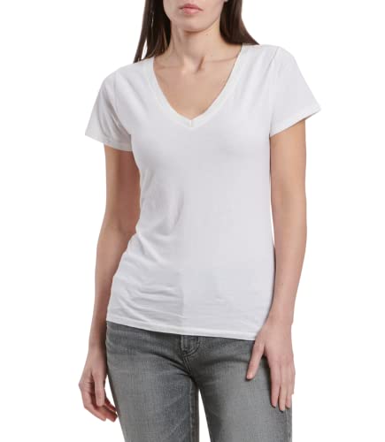 Splendid Damen Andie V-Ausschnitt T-Shirt, Winter-Weiß, X-Klein von Splendid