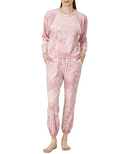 Splendid Damen, langärmelig, Lounge-Top und kuschelige Hose, Pyjama-Set Pyjamaset, Rosa Krawattenfarbe, 38 von Splendid