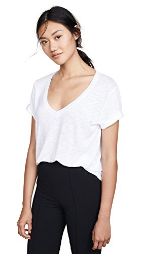 Splendid Damen Short Sleeve V-Neck Hemd, Basic White, X-Groß von Splendid