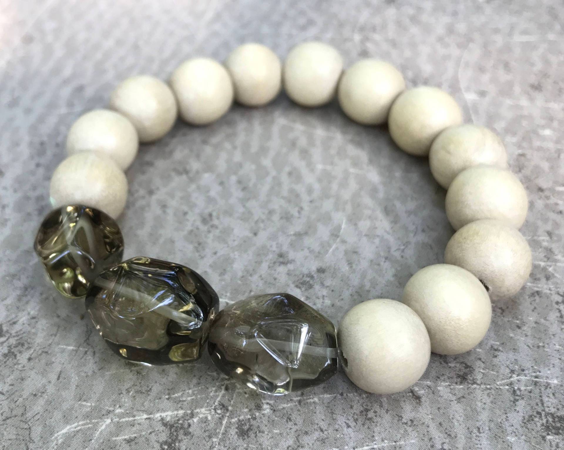 Rauchquarz Und Holz Perlen Armband - Boho Stapeln Boho-Stil Rauchquarz Trio Handgefertigt Von Splendorvendor Rauchquarz Und Holz Perlen Armband - Boho Stapeln Boho-Stil Rauchquarz Trio Handgefertigt Von Splendorvendor von SplendorVendor