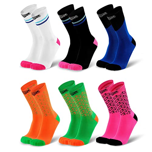 Splends Socken Bundle 6er Herren, Damen, Frauen, Männer - Sportsocken in bunt - Weihnachts socken, Weihnachten, Triathlonsocken für Triathlon als Geschenk 43-46 (45) von Splends