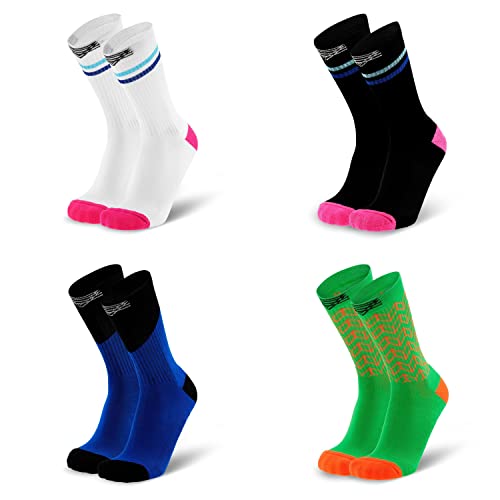 Splends Tennis socken Bundle 4er Damen, Herren, Kinder, Männer - Reitsocken, Herrensocken, Weihnachtssocken, Sportsocken, Laufsocken - lustige Lauf socken für Sneaker - 39-42 (39) von Splends