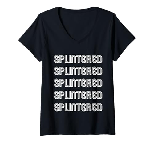 Damen Zersplittert T-Shirt mit V-Ausschnitt Damen Zersplittert T-Shirt mit V-Ausschnitt von Splintered Apparel