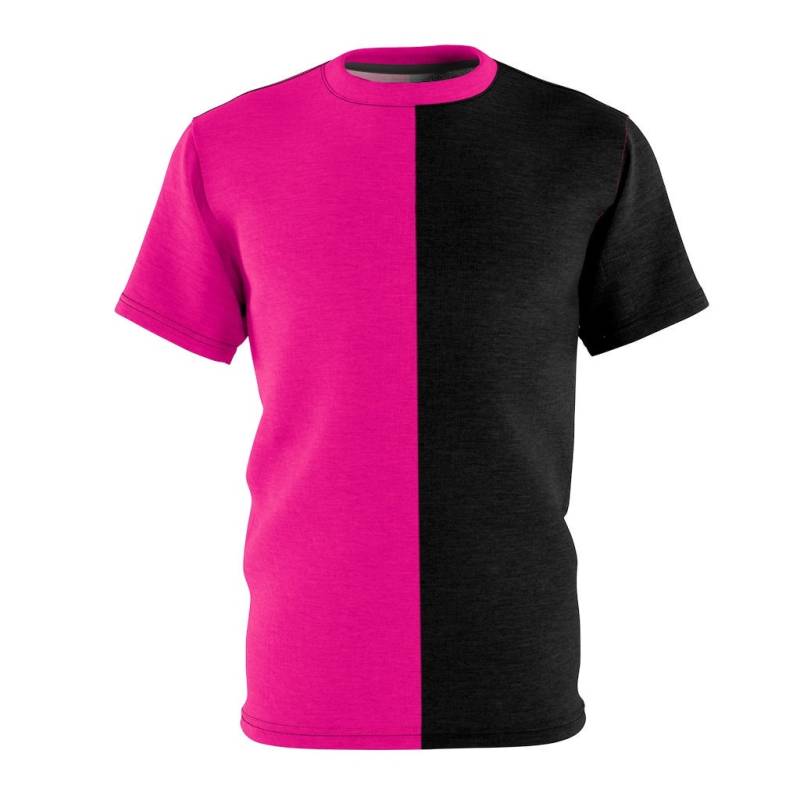 Unisex Two Color Split T-Shirt Pink & Schwarz Erwachsene von SplitStyleShop