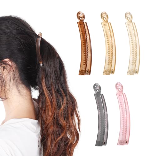 5 Stück Frosted Banana Clip - Bananenspange Haare Für Frauen, Geeignet Für Alle Haartypen, Einfach Zu Verwenden Für Dickes Und Dünnes Haar, Es Schadet Ihrem Haar Nicht von Sploziia