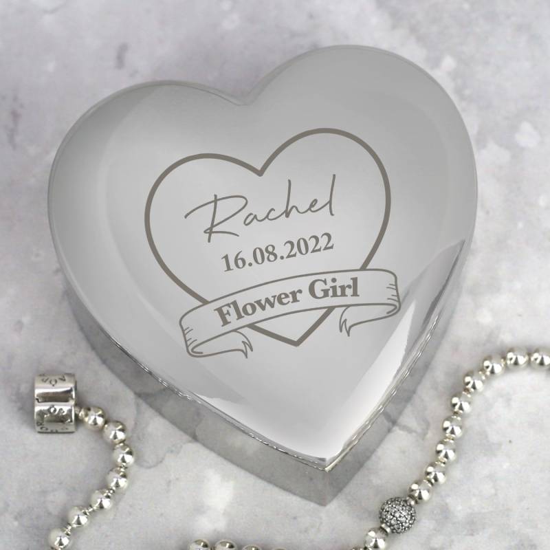 Personalisierte Blumenmädchen Hochzeit Herz Schmuckkästchen Geschenke Für Gefälligkeiten Danke Ihre Frauen Beste Freunde von SpokenGifts