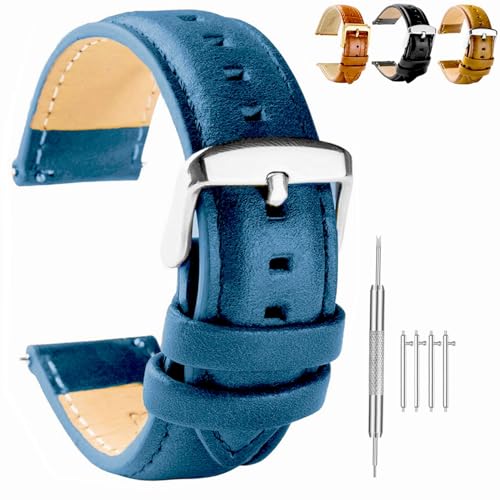 Spolife Universal-Lederarmband mit Schnellverschluss 18mm/20mm/22mm – Unisex Damen/Herren（mit Werkzeug ） von Spolife