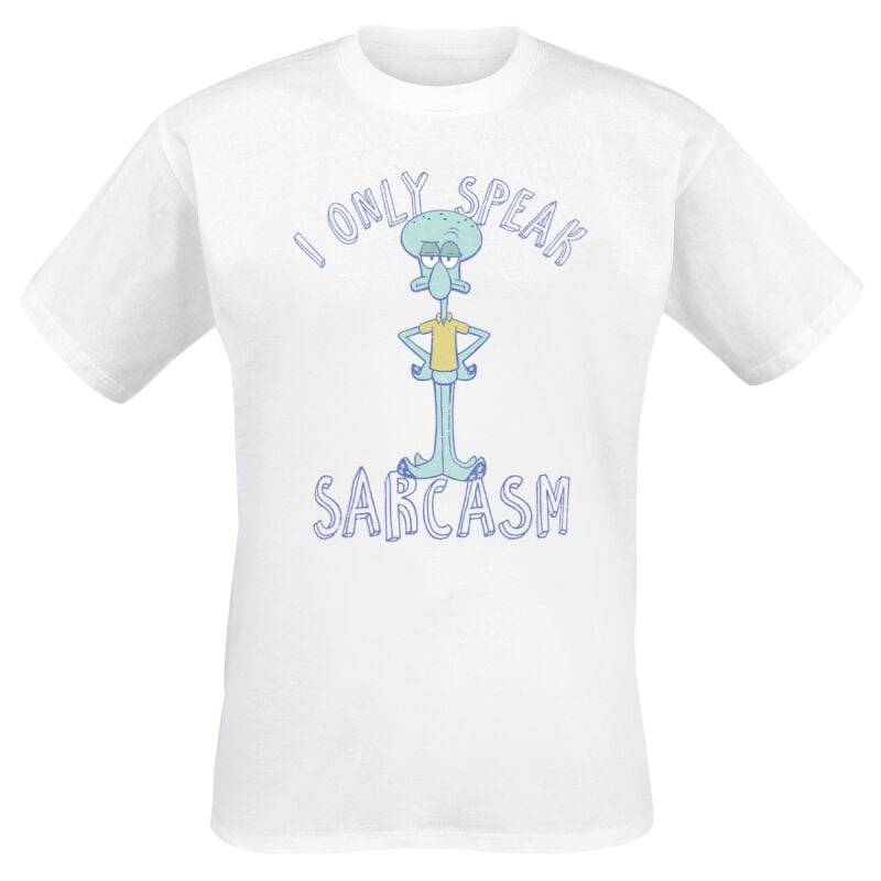 SpongeBob Schwammkopf Sarcasm only T-Shirt weiß in XXL von SpongeBob Schwammkopf