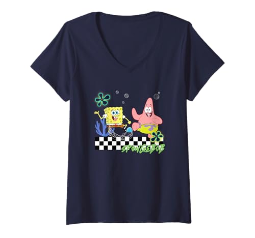 Damen Spongebob Squarepants Bikini Bottom Dancing T-Shirt mit V-Ausschnitt von SpongeBob SquarePants