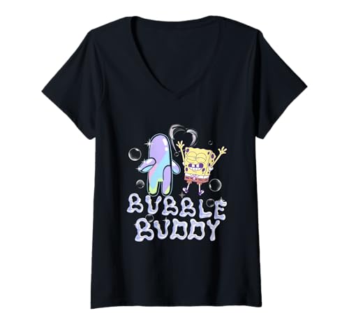 Damen Spongebob Squarepants Bubble Buddy T-Shirt mit V-Ausschnitt von SpongeBob SquarePants