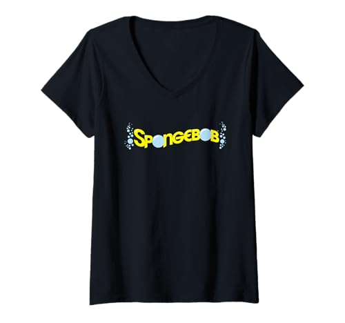 Damen Spongebob Squarepants Bubble Times T-Shirt mit V-Ausschnitt von SpongeBob SquarePants