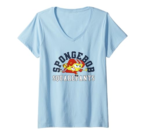 Damen Spongebob Squarepants Football Varsity T-Shirt mit V-Ausschnitt von SpongeBob SquarePants