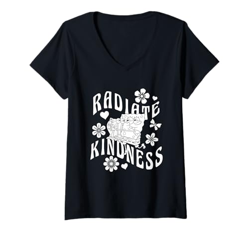 Damen Spongebob Squarepants Gary Radiate Kindness T-Shirt mit V-Ausschnitt von SpongeBob SquarePants