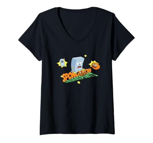 Damen Spongebob Squarepants Halloween Funny T-Shirt mit V-Ausschnitt von SpongeBob SquarePants