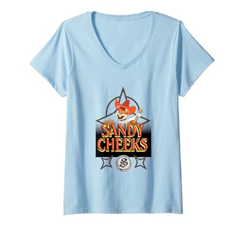 Damen Spongebob Squarepants Sandy Cheeks Howdy T-Shirt mit V-Ausschnitt von SpongeBob SquarePants