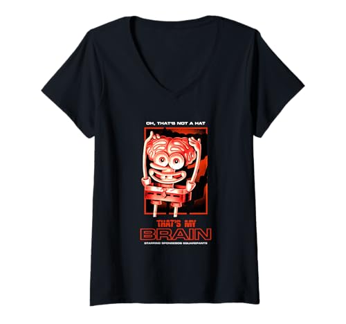Damen Spongebob Squarepants That's My Brain T-Shirt mit V-Ausschnitt von SPONGEBOB SQUAREPANTS