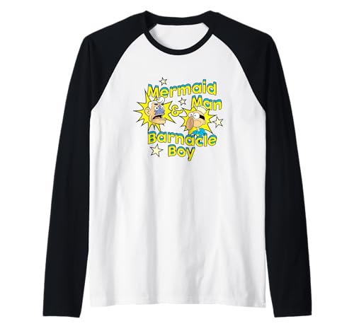 Spongebob Squarepants Mermaid Man & Barnacle Boy Raglan von SPONGEBOB SQUAREPANTS