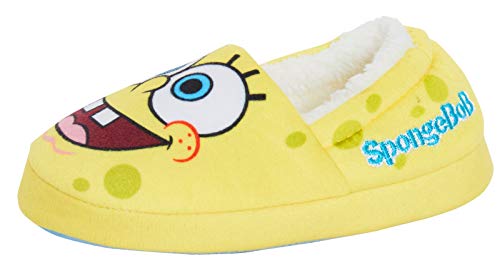 SPONGEBOB SQUAREPANTS Hausschuhe Jungen Mädchen Pantoletten Fleece gefüttert Warm Slip On Hausschuhe, gelb, 30 EU von SPONGEBOB SQUAREPANTS