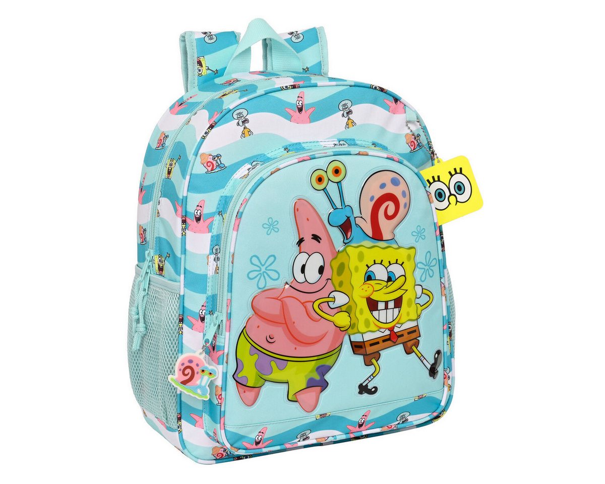 Spongebob Schwammkopf Rucksack Spongebob Kinder Rucksack Stay positive Blau Weiß 32 x 38 x 12 cm von Spongebob Schwammkopf