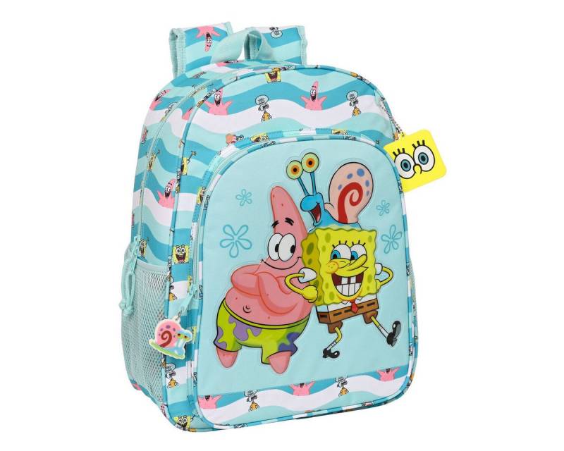 Spongebob Schwammkopf Rucksack Spongebob Kinder Rucksack Stay positive Blau Weiß 33 x 42 x 14 cm von Spongebob Schwammkopf