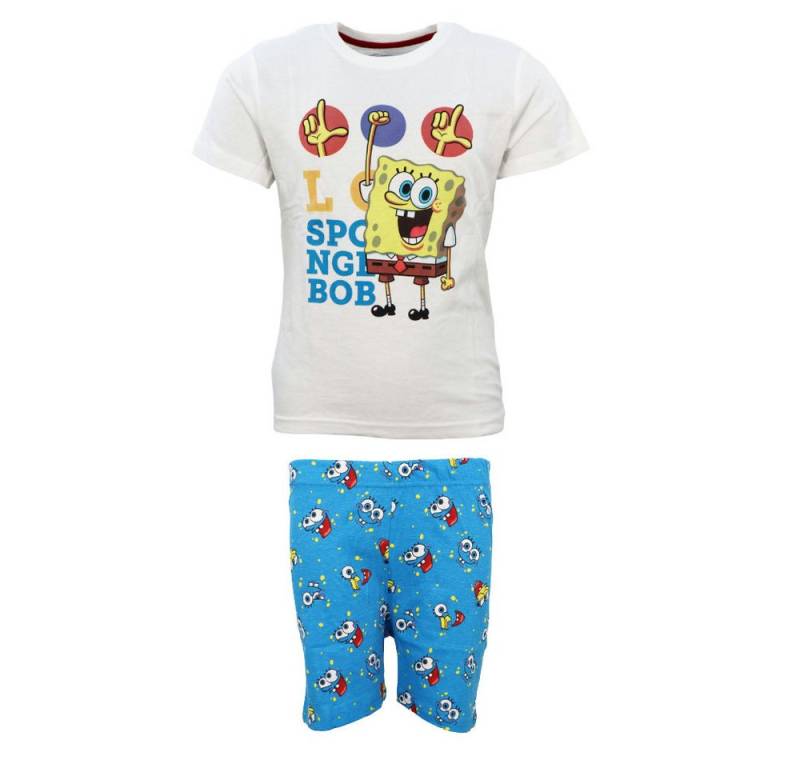 Spongebob Schwammkopf Schlafanzug Spongebob Schwammkopf Kinder Jungen kurzarm Pyjama (Set) Gr. 104 bis 134, Baumwolle von Spongebob Schwammkopf