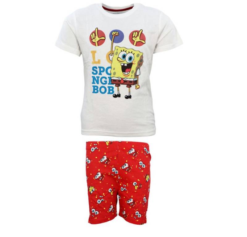 Spongebob Schwammkopf Schlafanzug Spongebob Schwammkopf Kinder Jungen kurzarm Pyjama (Set) Gr. 104 bis 134, Baumwolle von Spongebob Schwammkopf
