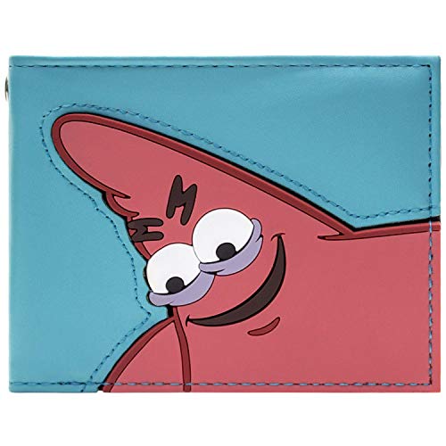 SpongeBob SquarePants Patrick Star Gesichtsstarr Geldbörse/Geldbeutel Bi-Fold ID & Kartenhalter, Blau von SPONGEBOB SQUAREPANTS