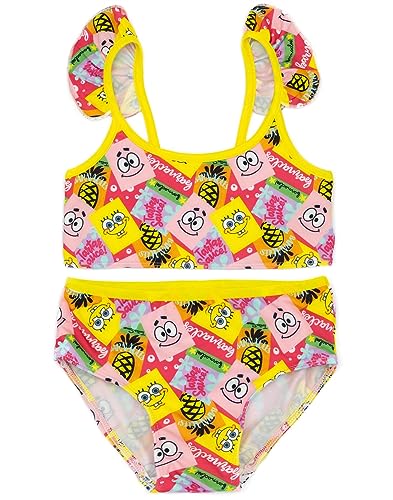 Spongebob Squarepants Bikini Mädchen Kinder gelb 2 Stück Badeanzug 10-12 Jahre von SPONGEBOB SQUAREPANTS