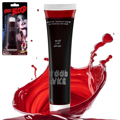 Spooktacular Creations 30 ml Fake Blood Kunstblut Tube für Halloween Schminke Fakeblut, Zombie, Vampir und Monster Make-up von Spooktacular Creations