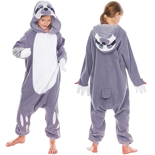 Spooktacular Creations Unisex-Kinder-Pyjama-Plüsch-Einteiler One Piece Faultier-Tierkostüm (8–10 Jahre) von Spooktacular Creations