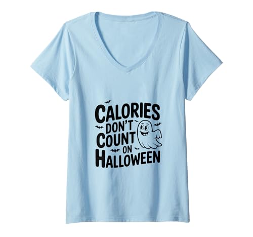 Damen Kalorien Don't Count on Halloween Fun Festive T-Shirt mit V-Ausschnitt Damen Kalorien Don't Count on Halloween Fun Festive T-Shirt mit V-Ausschnitt von Spooktacular Halloween Merchandise for All Ages