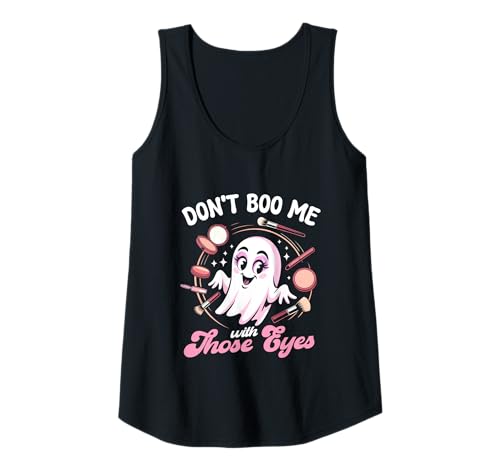 Damen Lustiger Halloween-Nagelkünstler „Don't Boo Me with Those Eyes“ Tank Top von Spooky Apparel Nail Artists Makeup Lovers