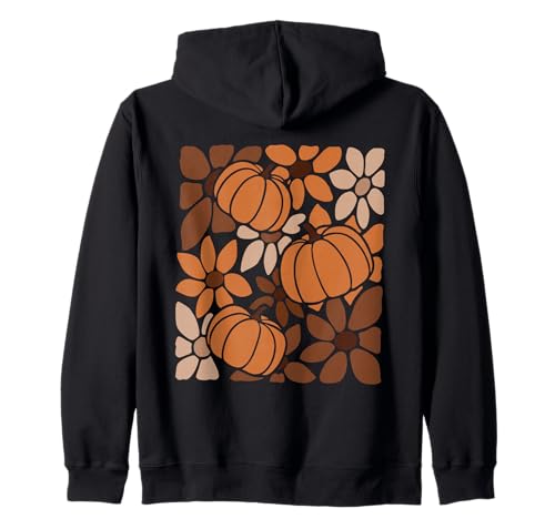 Herbst Kürbisse Herbst Blumen Erntezeit Retro Boho Damen Kapuzenjacke Herbst Kürbisse Herbst Blumen Erntezeit Retro Boho Damen Kapuzenjacke von Spooky Autumn Pumpkins Ghosts Witches Retro Shirts