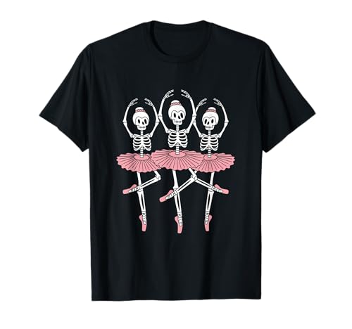 Mädchen Skelett Ballerina Kostüm Schwanensee Halloween 2025 T-Shirt von Spooky Ballerinas Halloween Costumes