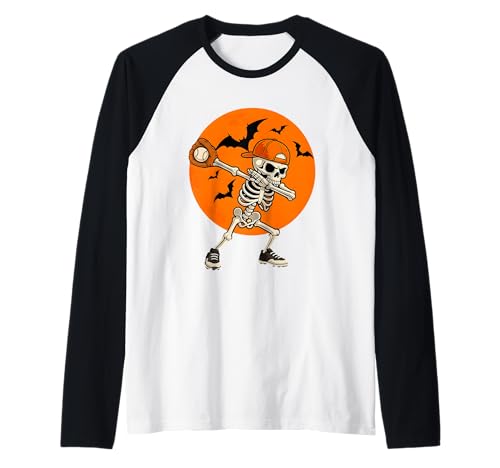 Dabbing Skelett Baseball Halloween Skull Dab Dance Jungen Herren Raglan Dabbing Skelett Baseball Halloween Skull Dab Dance Jungen Herren Raglan von Spooky Basball Player Catcher Skeleton Dab Costume