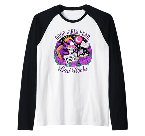 Good Girls Read Smutty Books Skelett Lesen Dark Academia Raglan Good Girls Read Smutty Books Skelett Lesen Dark Academia Raglan von Spooky Bookworm Romance Skeleton Vibes