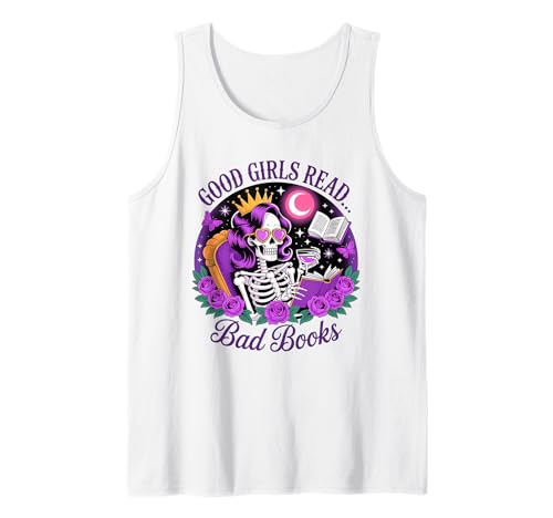 Good Girls Read Smutty Books Skelett Lesen Dark Academia Tank Top Good Girls Read Smutty Books Skelett Lesen Dark Academia Tank Top von Spooky Bookworm Romance Skeleton Vibes